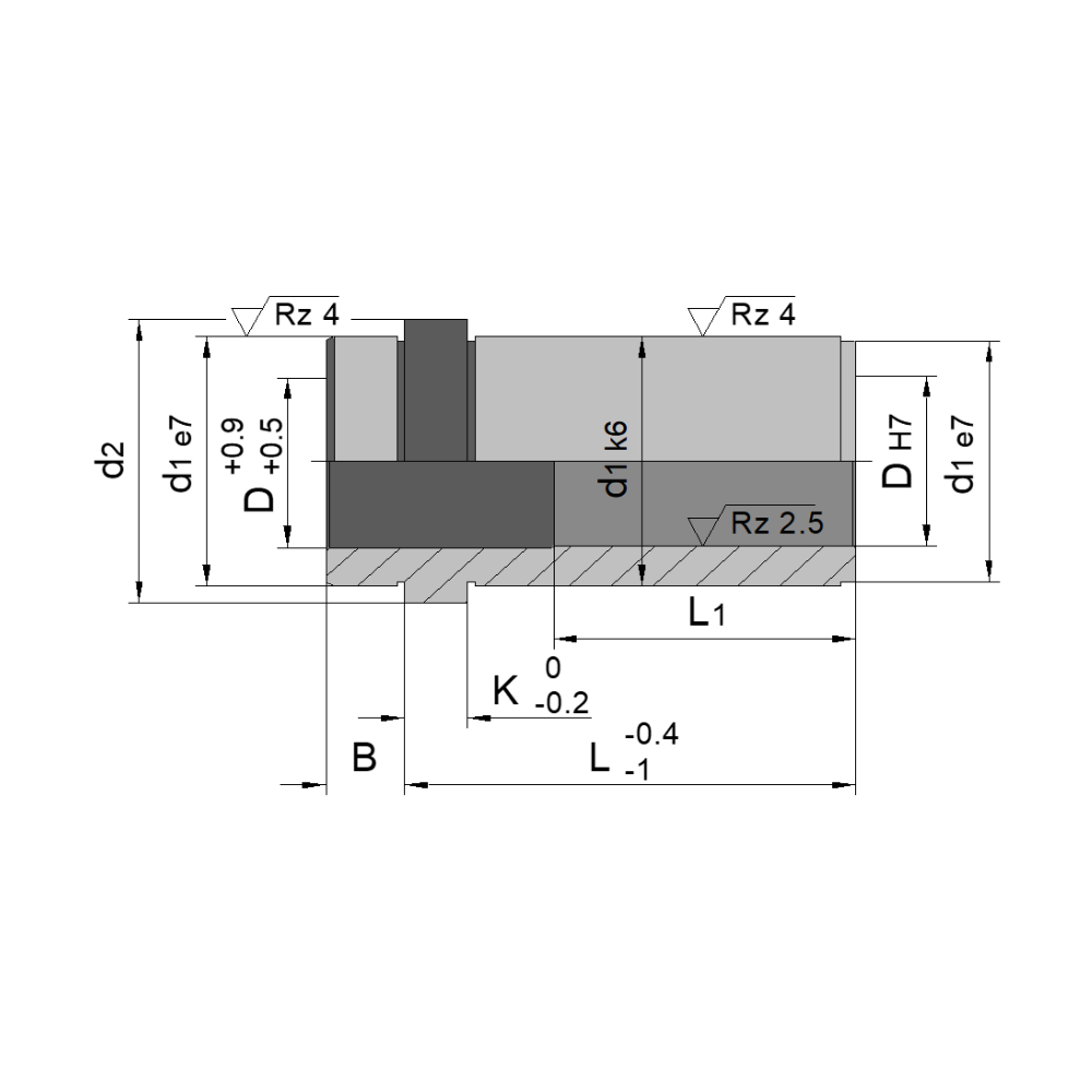 Führungsbuchse mit Zentrieransatz DIN16716-C