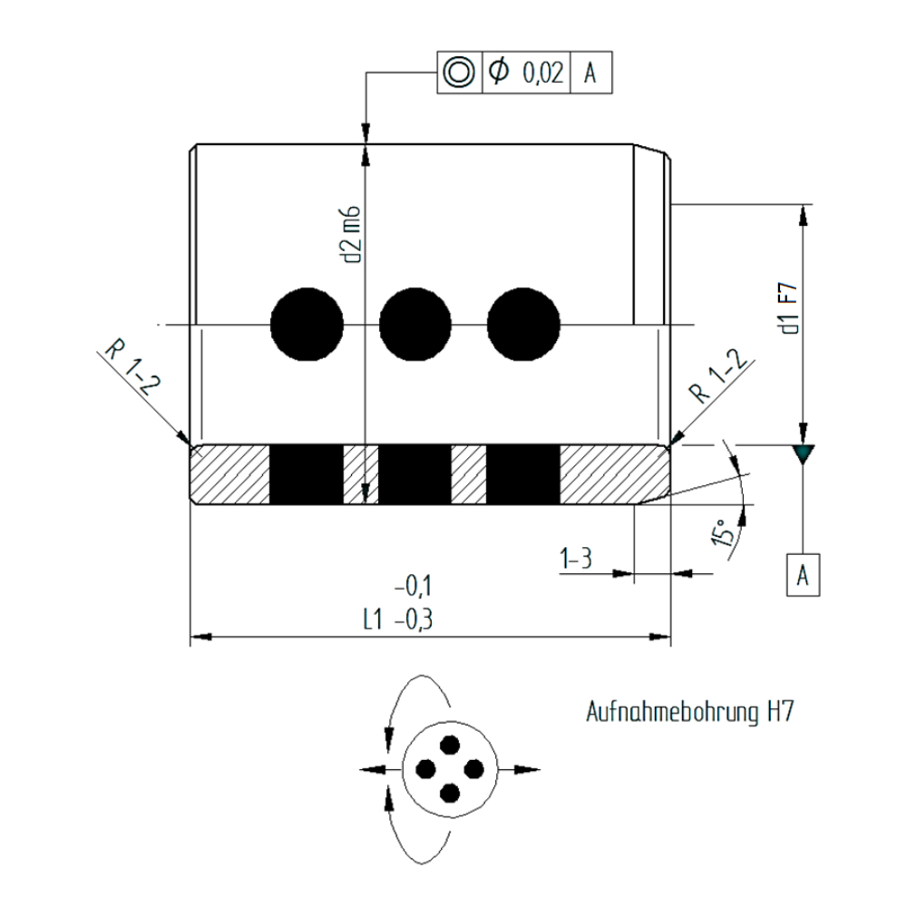 Wartungsfreie Gleitlagerbuchse glatt