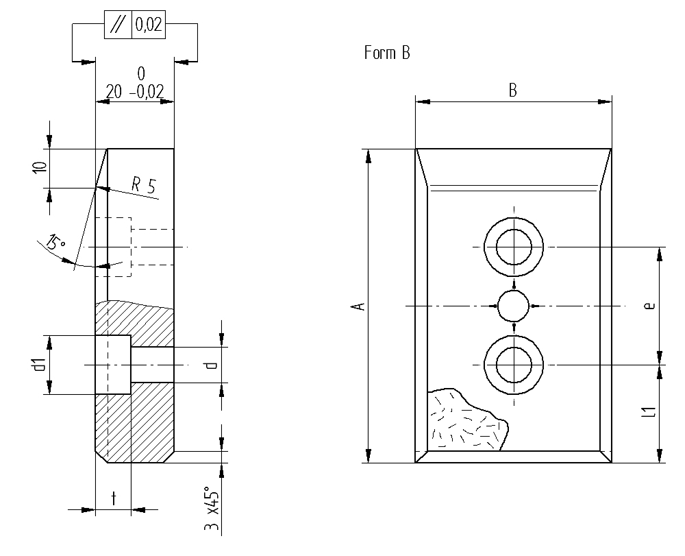 Wartungsfreie Gleitplatte, Stahl mit Sintergleitfläche