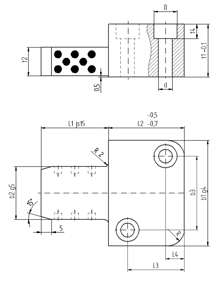 Rechteckführung aus Stahl mit Festschmierstoff