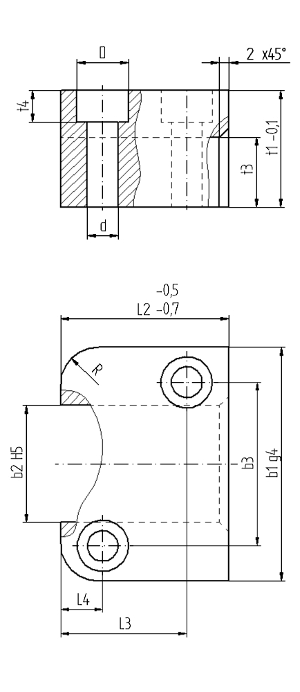Rechteckführung aus Stahl mit Festschmierstoff